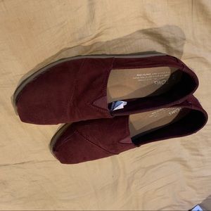 Burgundy Suede Toms!